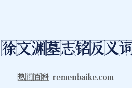 徐文渊墓志铭反义词是什么意思的图片